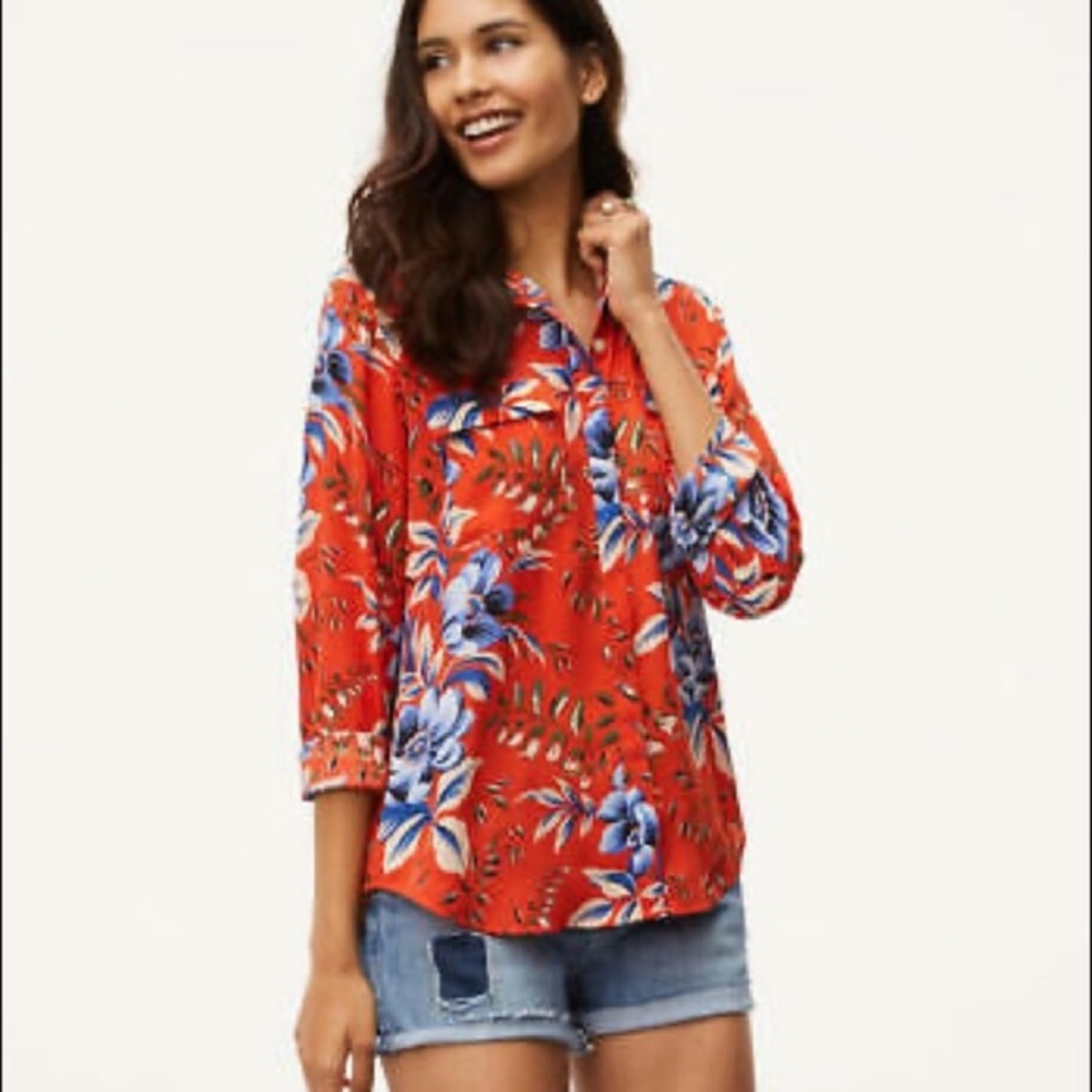LOFT Floral Button Up